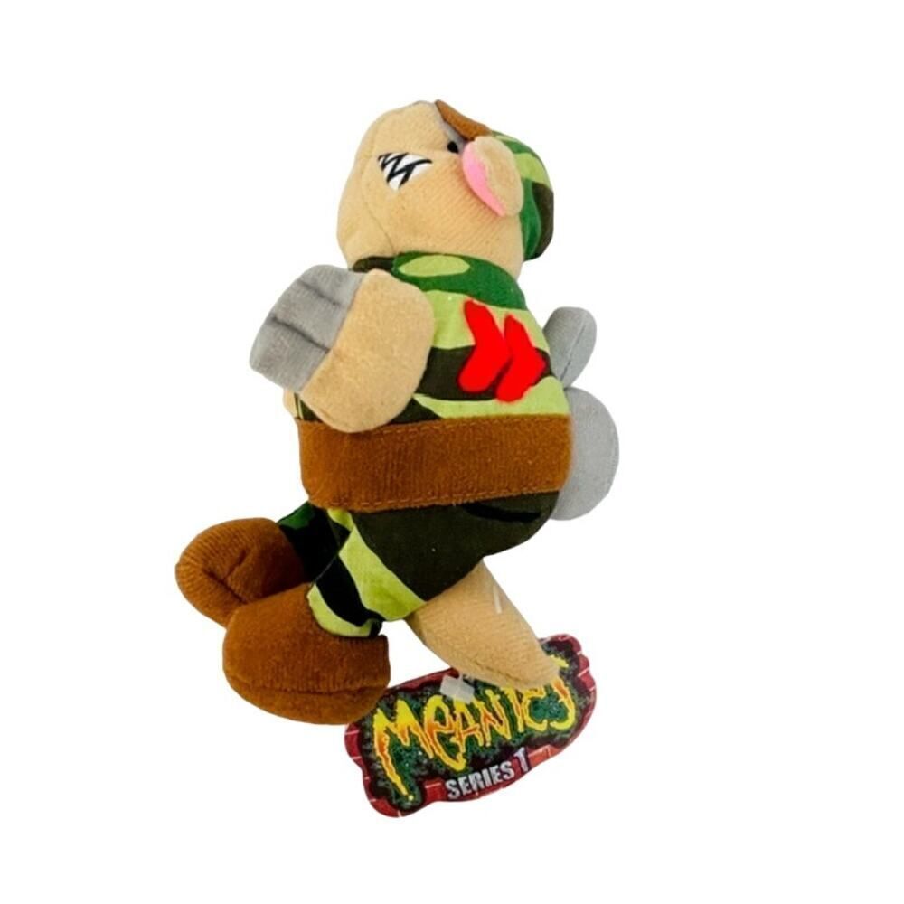 Idea Factory 1997 Meanies Series 1 Armydillo Dan Bean Bag Plush